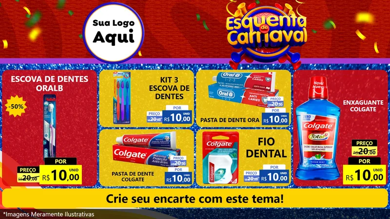 Modelo de TV para TV Horizontal com o tema Esquenta de Carnaval para Higiene Pessoal
