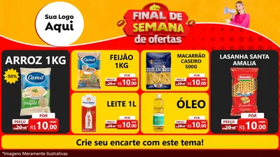 Modelo de TV para TV Horizontal com o tema Final de Semana de Ofertas para Supermercado