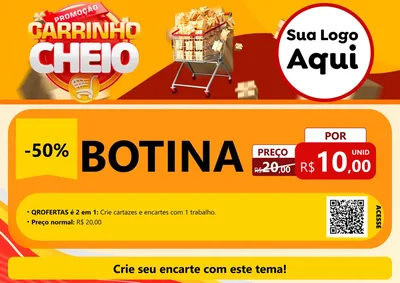 Modelo de Cartaz para Cartaz A4 Horizontal com o tema Promoção carrinho cheio para Agropecuária