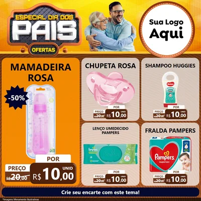 Modelo de Rede Social para Feed Facebook com o tema Especial Dia dos Pais para Bebês