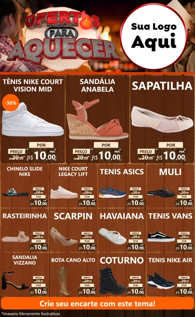 Modelo de Encarte para Encarte Grande com o tema Ofertas Para Aquecer para Calçados