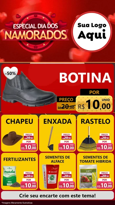 Modelo de Rede Social para Stories com o tema Especial Dia Dos Namorados para Agropecuária