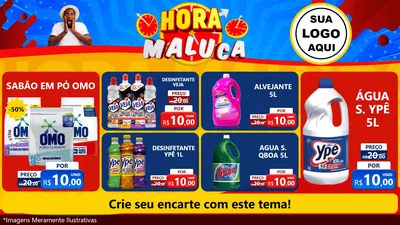 Modelo de TV para TV Horizontal com o tema Hora Maluca para Produtos de Limpeza
