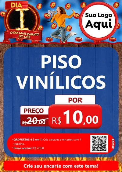 Modelo de Cartaz para Cartaz A4 Vertical com o tema Dia I - O Dia Mais Barato Do Mês para Material para Construção