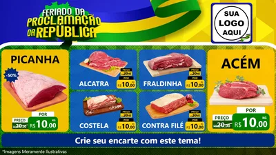 Modelo de TV para TV Horizontal com o tema Feriado da Proclamação da República para Açougue