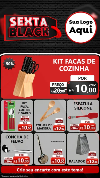 Modelo de Rede Social para Stories com o tema Sexta Black para Utilidades Domésticas