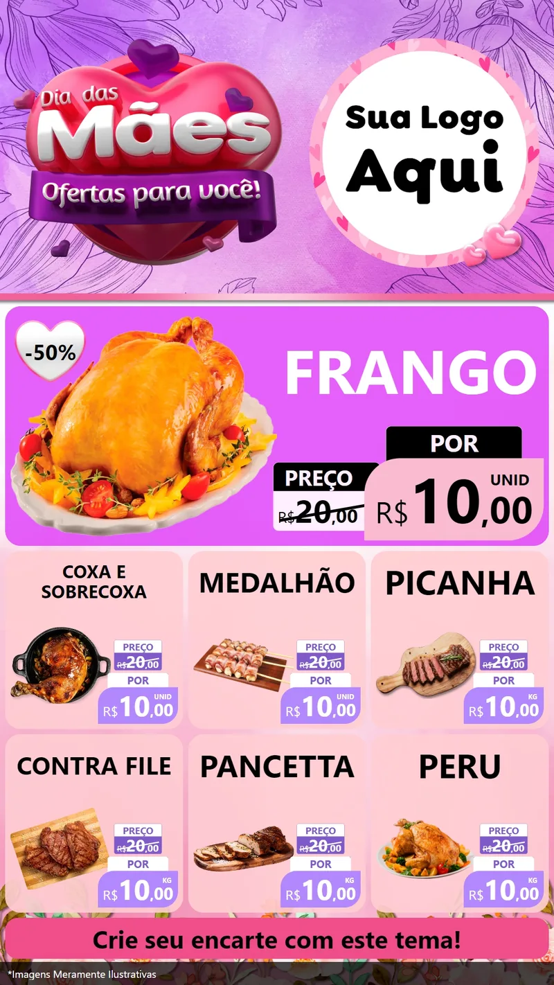 Modelo de Rede Social para Stories com o tema Dia das Mães Ofertas para Você! para Assados