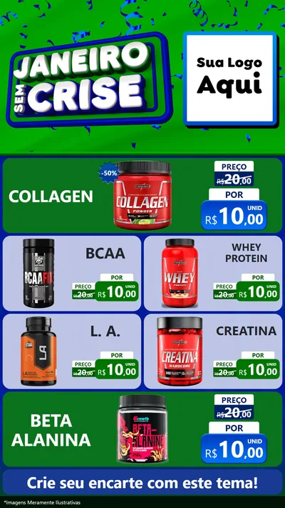 Modelo de TV para TV Vertical com o tema Janeiro Sem Crise para Suplementos alimentares