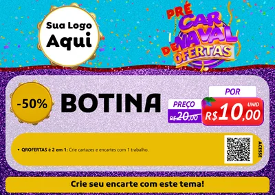 Modelo de Cartaz para Cartaz A4 Horizontal com o tema Pré Carnaval de Ofertas para Agropecuária