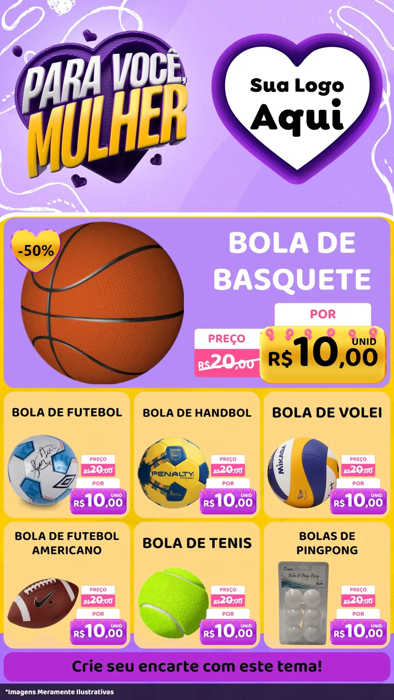 Modelo de Rede Social para Stories com o tema Para Você, Mulher para Artigos Esportivos