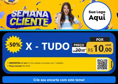 Modelo de Cartaz para Cartaz A4 Horizontal com o tema Semana do Cliente para Hamburgueria