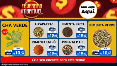 Modelo de TV para TV Horizontal com o tema Fevereiro Imbatível para Produtos Naturais