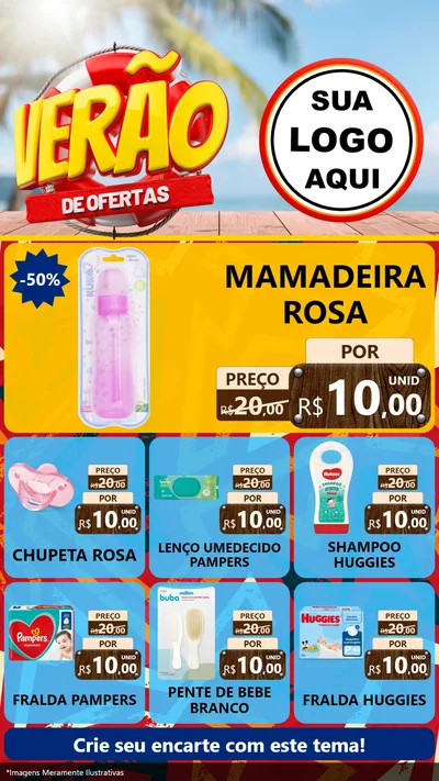 Modelo de Rede Social para Stories com o tema Verão de Ofertas para Bebês