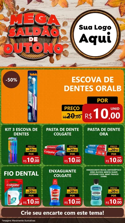 Modelo de Rede Social para Stories com o tema Mega Saldão de Outono para Higiene Pessoal