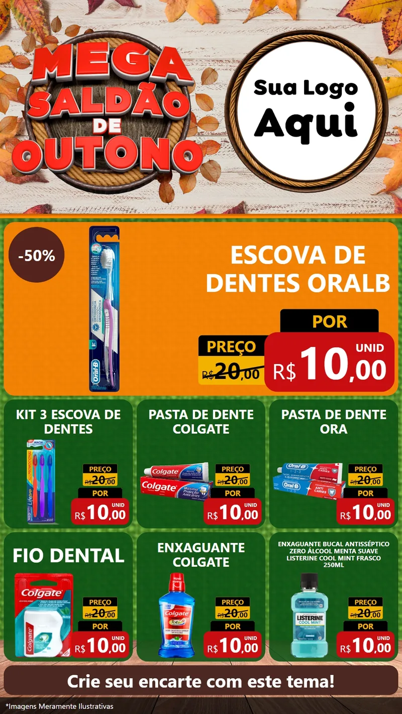 Modelo de Rede Social para Stories com o tema Mega Saldão de Outono para Higiene Pessoal