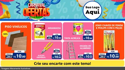Modelo de TV para TV Horizontal com o tema Carnaval de Ofertas para Material para Construção