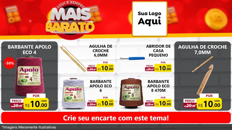 Modelo de TV para TV Horizontal com o tema Mais Barato para Armarinho e Aviamentos