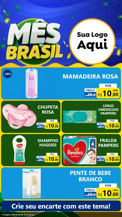 Modelo de TV para TV Vertical com o tema Mês do Brasil para Bebês