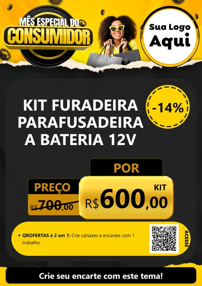 Modelo de Cartaz para Cartaz A4 Vertical com o tema Mês Especial do Consumidor para Maquinas e Ferramentas