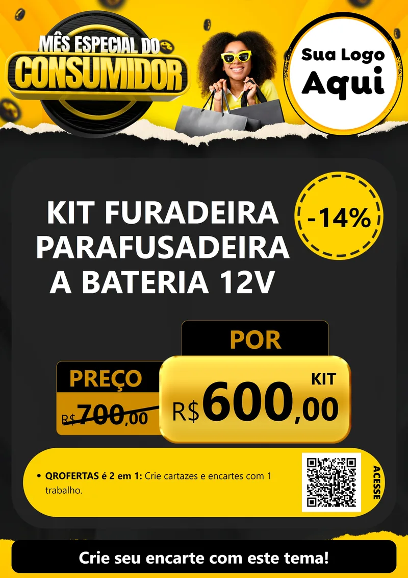 Modelo de Cartaz para Cartaz A4 Vertical com o tema Mês Especial do Consumidor para Maquinas e Ferramentas