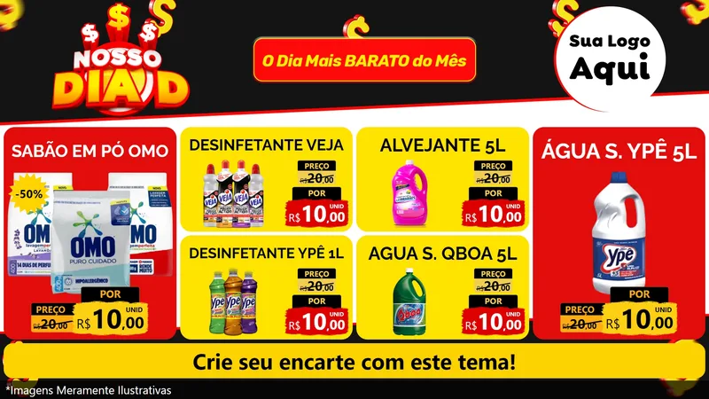 Modelo de TV para TV Horizontal com o tema Nosso Dia D para Produtos de Limpeza