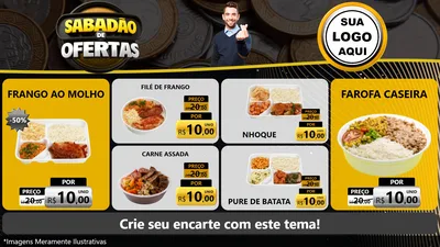 Modelo de TV para TV Horizontal com o tema Sabadão de Ofertas para Restaurante