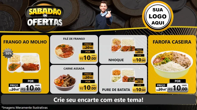 Modelo de TV para TV Horizontal com o tema Sabadão de Ofertas para Restaurante