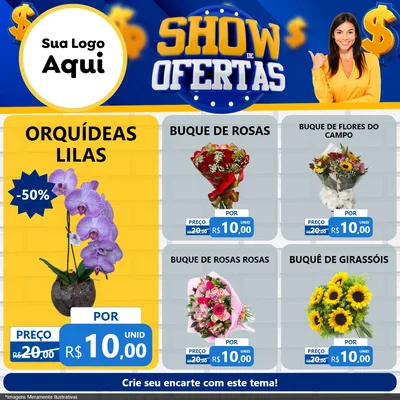 Modelo de Rede Social para Feed Facebook com o tema Show de Ofertas para Floricultura e jardim