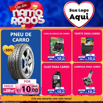 Modelo de Rede Social para Feed Facebook com o tema Dia dos namorados para Auto peças