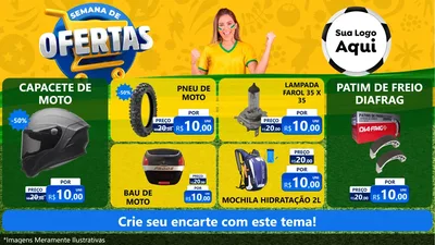 Modelo de TV para TV Horizontal com o tema Semana de Ofertas - Copa para Moto peças