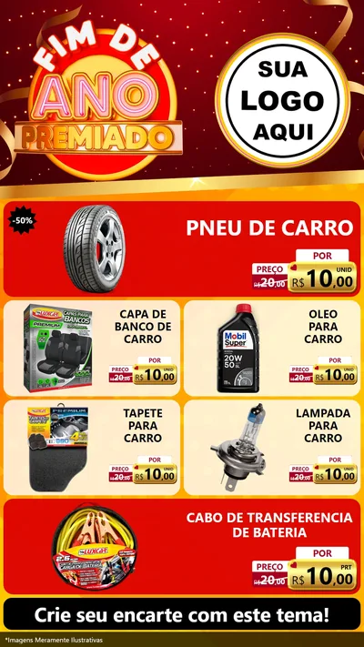 Modelo de TV para TV Vertical com o tema Fim de Ano Premiado para Auto peças