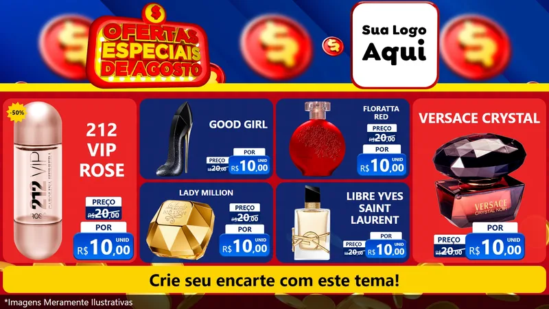 Modelo de TV para TV Horizontal com o tema Ofertas Especiais de Agosto para Perfumes