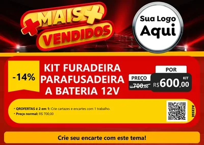 Modelo de Cartaz para Cartaz A4 Horizontal com o tema Mais Vendidos para Maquinas e Ferramentas
