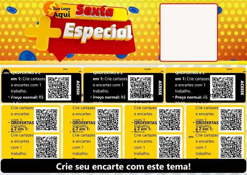Modelo de Cartaz para Cartaz A4 Horizontal com o tema Sexta Mais Especial para Comida japonesa
