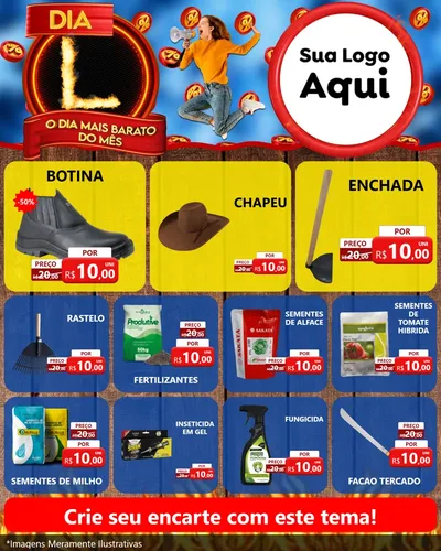 Modelo de Rede Social para Feed Instagram com o tema Dia L - O Dia Mais Barato Do Mês para Agropecuária