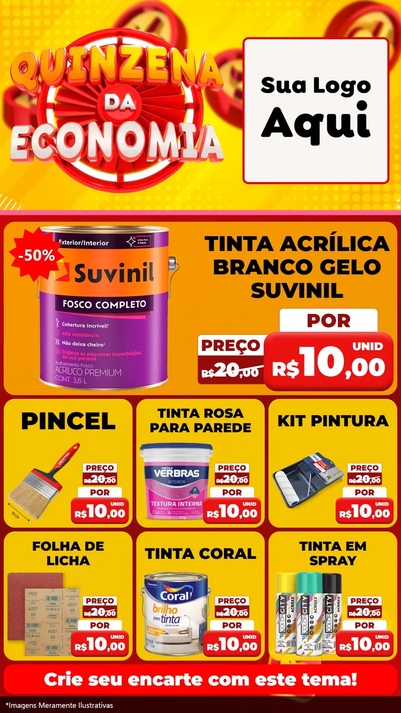 Modelo de Rede Social para Stories com o tema Quinzena Da Economia para Tintas e Ferramentas