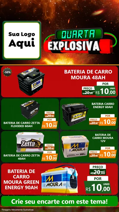 Modelo de TV para TV Vertical com o tema Quarta Explosiva para Baterias Elétricas