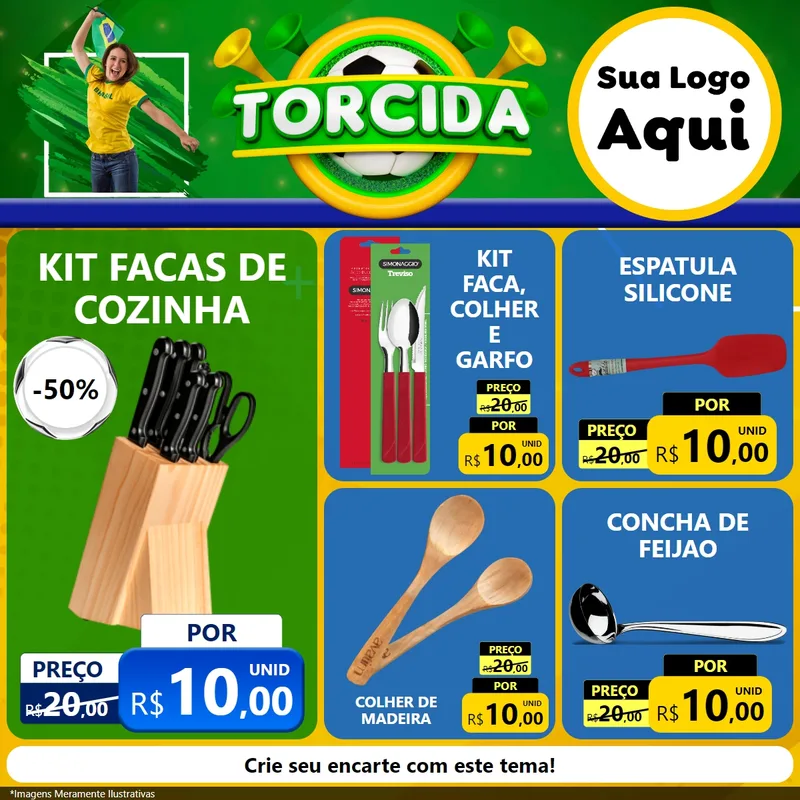 Modelo de Rede Social para Feed Facebook com o tema Torcida para Utilidades Domésticas