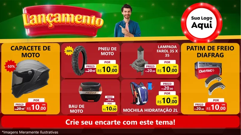 Modelo de TV para TV Horizontal com o tema Lançamento para Moto peças