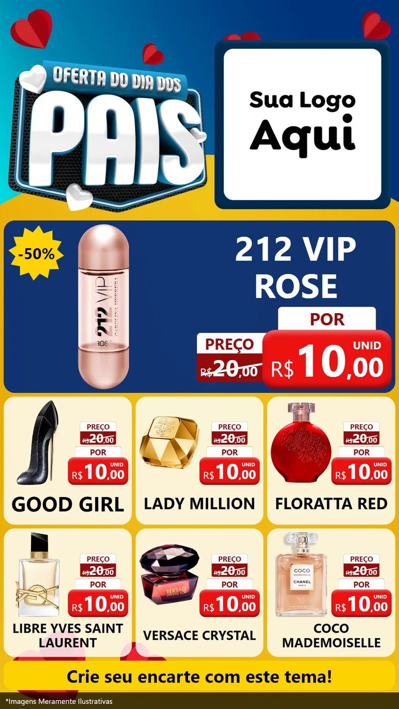 Modelo de Rede Social para Stories com o tema Oferta Do Dia Dos Pais para Perfumes
