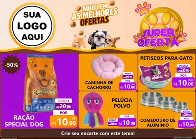 Modelo de Encarte para Encarte A4 Horizontal com o tema Super Oferta - Pet Shop para Pet Shop
