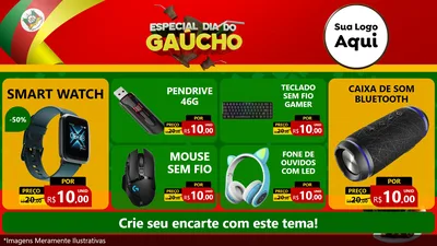 Modelo de TV para TV Horizontal com o tema Especial Dia do Gaúcho para Informática