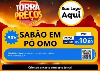Modelo de Cartaz para Cartaz A4 Horizontal com o tema Torra Preços para Produtos de Limpeza