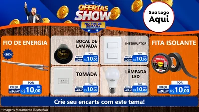 Modelo de TV para TV Horizontal com o tema Ofertas Show No Fim De Semana para Materiais Elétricos