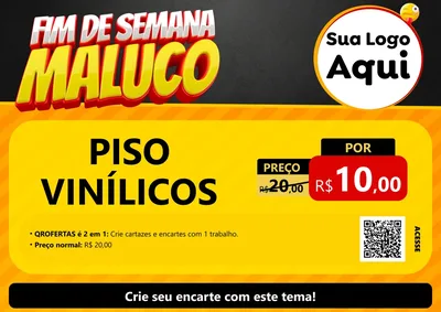 Modelo de Cartaz para Cartaz A4 Horizontal com o tema Final de Semana Maluco para Material para Construção
