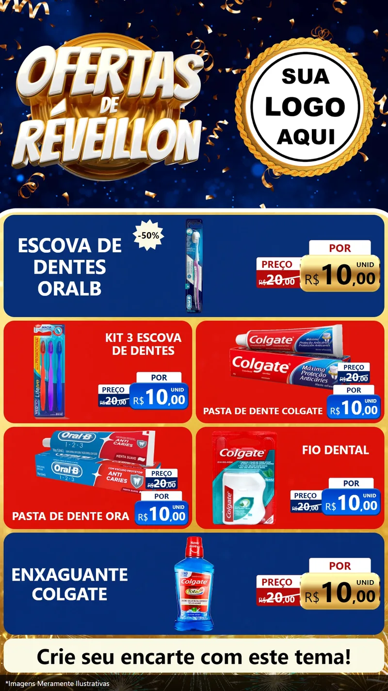 Modelo de TV para TV Vertical com o tema Ofertas de Réveillon para Higiene Pessoal