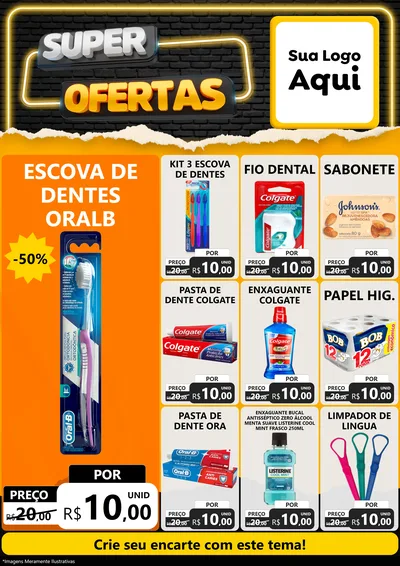 Modelo de Encarte para Encarte A4 Vertical com o tema Super Ofertas para Higiene Pessoal