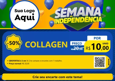 Modelo de Cartaz para Cartaz A4 Horizontal com o tema Semana da Independência para Suplementos alimentares