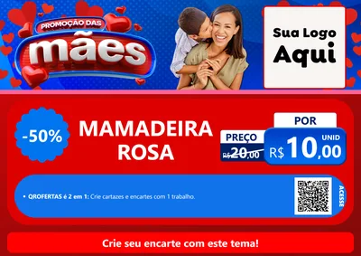 Modelo de Cartaz para Cartaz A4 Horizontal com o tema Promoção das Mães para Bebês