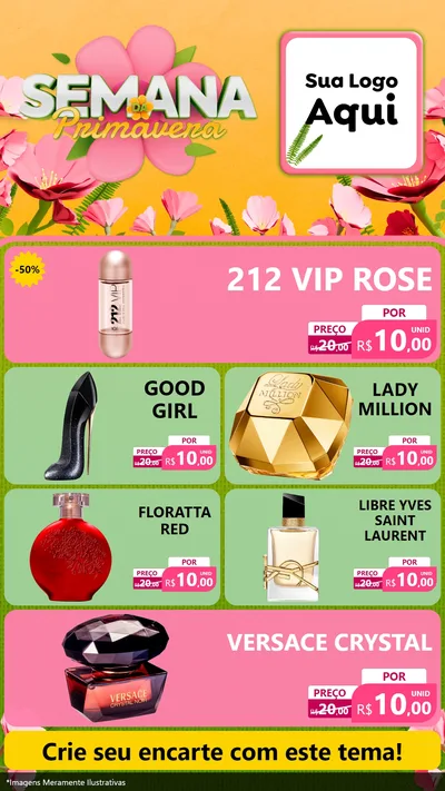 Modelo de TV para TV Vertical com o tema Semana da Primavera para Perfumes